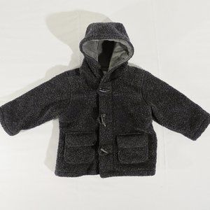 Baby Gap 24-36 Months Hooded Duffle Coat Toggle & Zip 2-3 Years Gray Sherpa